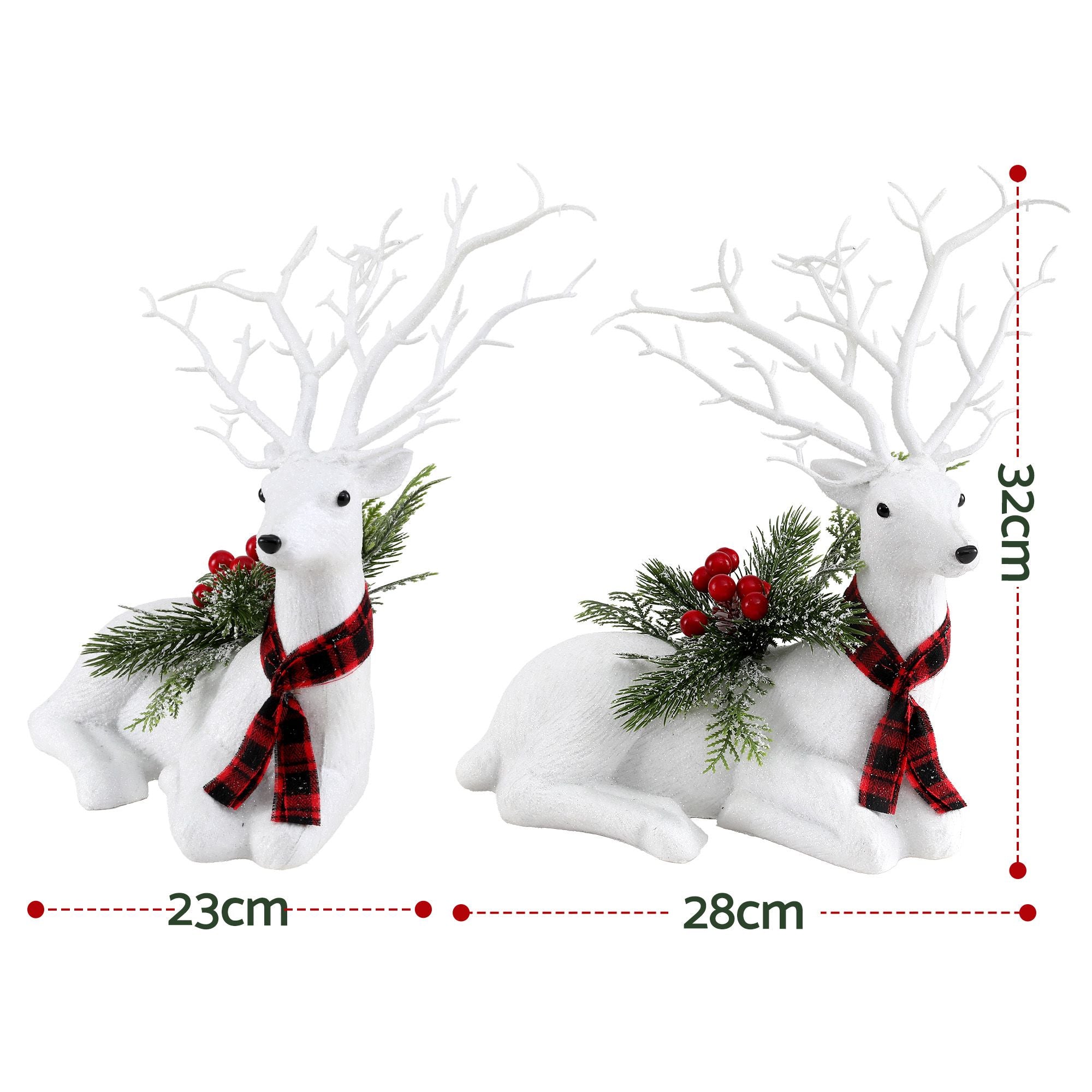 Jingle Jollys Christmas Reindeer 32cm Glitter Deer Ornaments Party Decorations
