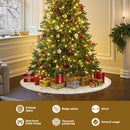 Jingle Jollys Christmas Tree Skirt 90cm Knitted Fabric Xmas Ornament Decor Beige