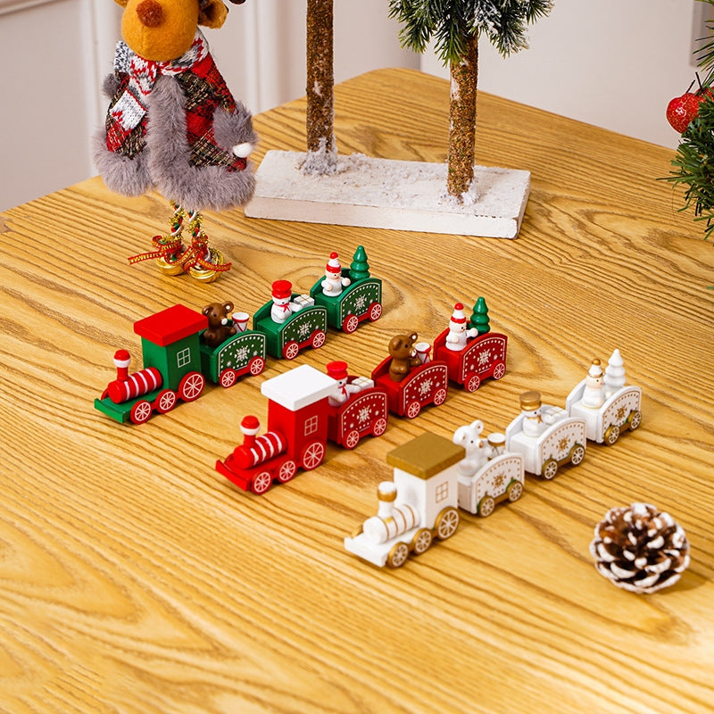 Wooden Mini train Christmas Decoration