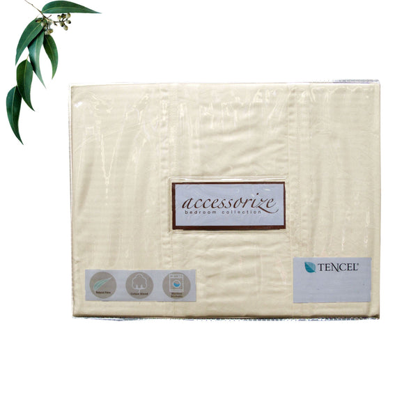 Accessorize Tencel Cotton Blend Quilt Cover Cream (Also Known as Stone) King - NuSea