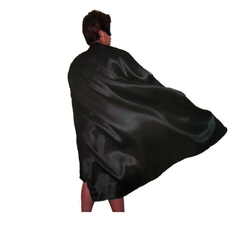 ADULT CAPE Costume Cloak Halloween Fancy Dress Coat Jacket Superhero Book Week - Black - NuSea