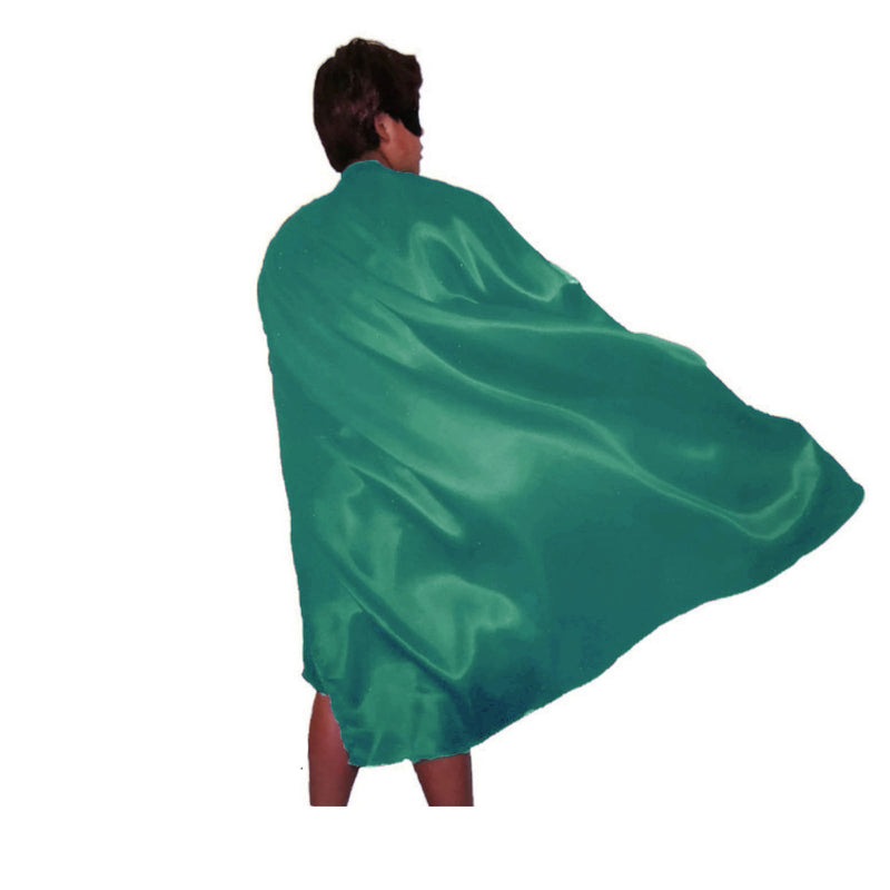 ADULT CAPE Costume Cloak Halloween Fancy Dress Coat Jacket Superhero Book Week - Green - NuSea