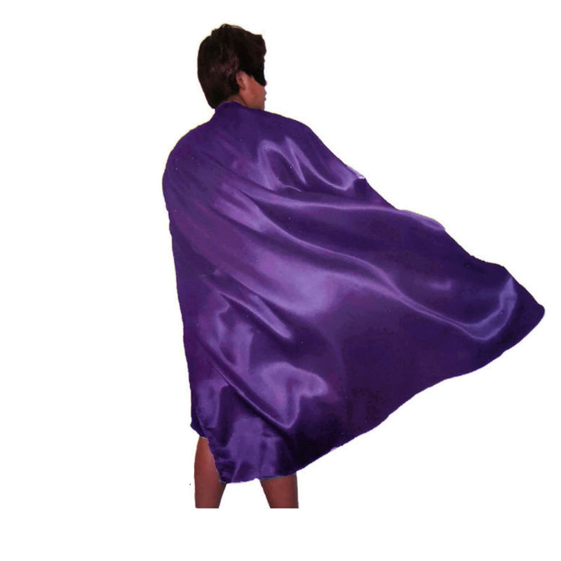 ADULT CAPE Costume Cloak Halloween Fancy Dress Coat Jacket Superhero Book Week - Purple - NuSea