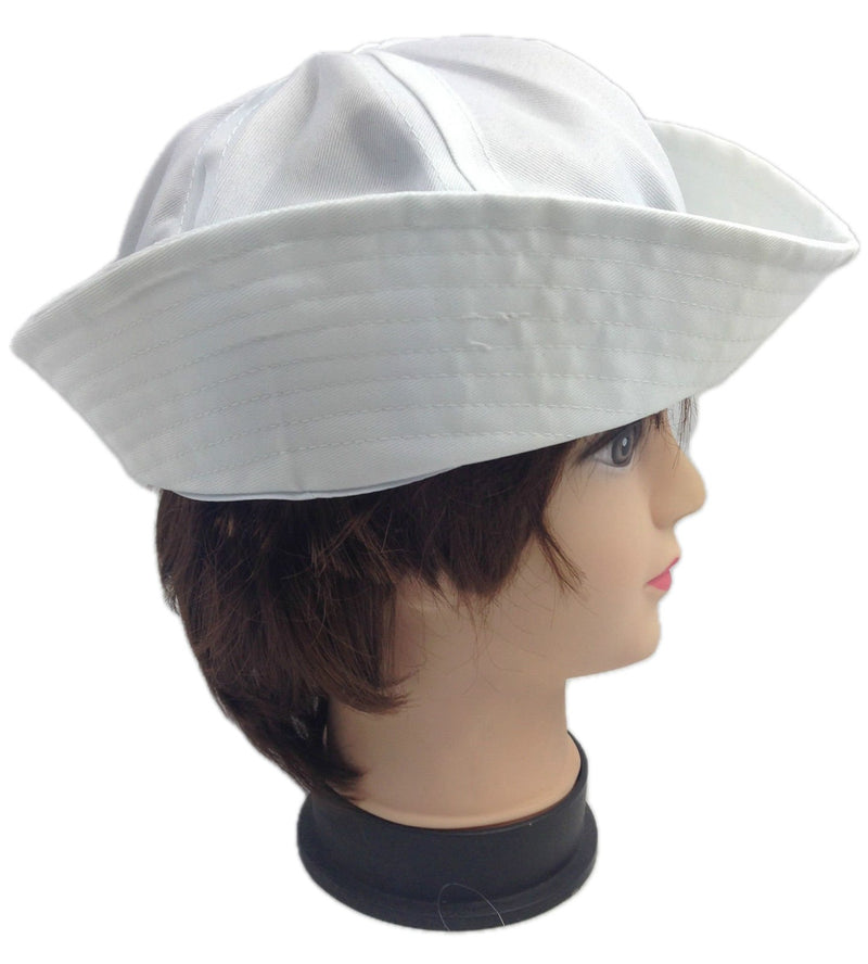 Adult White Sailor Hat Marine Unisex Gob Captain Navy Hen's Night Doughboy Cap - NuSea