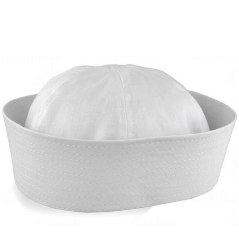 Adult White Sailor Hat Marine Unisex Gob Captain Navy Hen's Night Doughboy Cap - NuSea