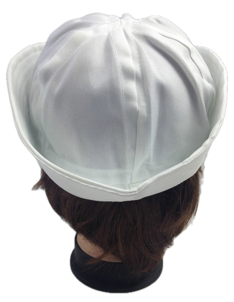 Adult White Sailor Hat Marine Unisex Gob Captain Navy Hen's Night Doughboy Cap - NuSea
