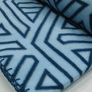 Aerial Printed Fleece Throw Rug 130 x 150 cm Blue Geo - NuSea