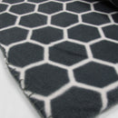Aerial Printed Fleece Throw Rug 130 x 150 cm Charcoal Honeycomb - NuSea