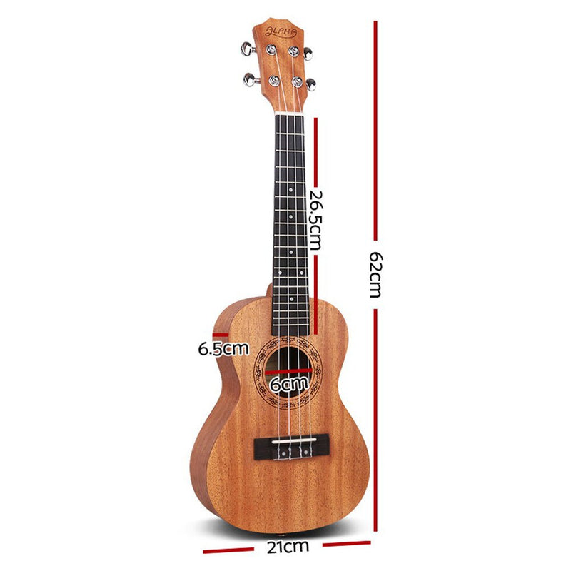 Alpha 23" Concert Ukulele Mahogany Ukuleles Uke Hawaii Guitar w/ Carry Bag - NuSea