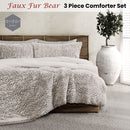 Ardor Faux Fur Bear 3 Piece Comforter Set Single/Double - NuSea