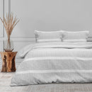 Ardor Liam Chenille Textured Grey Quilt Cover Set Queen - NuSea