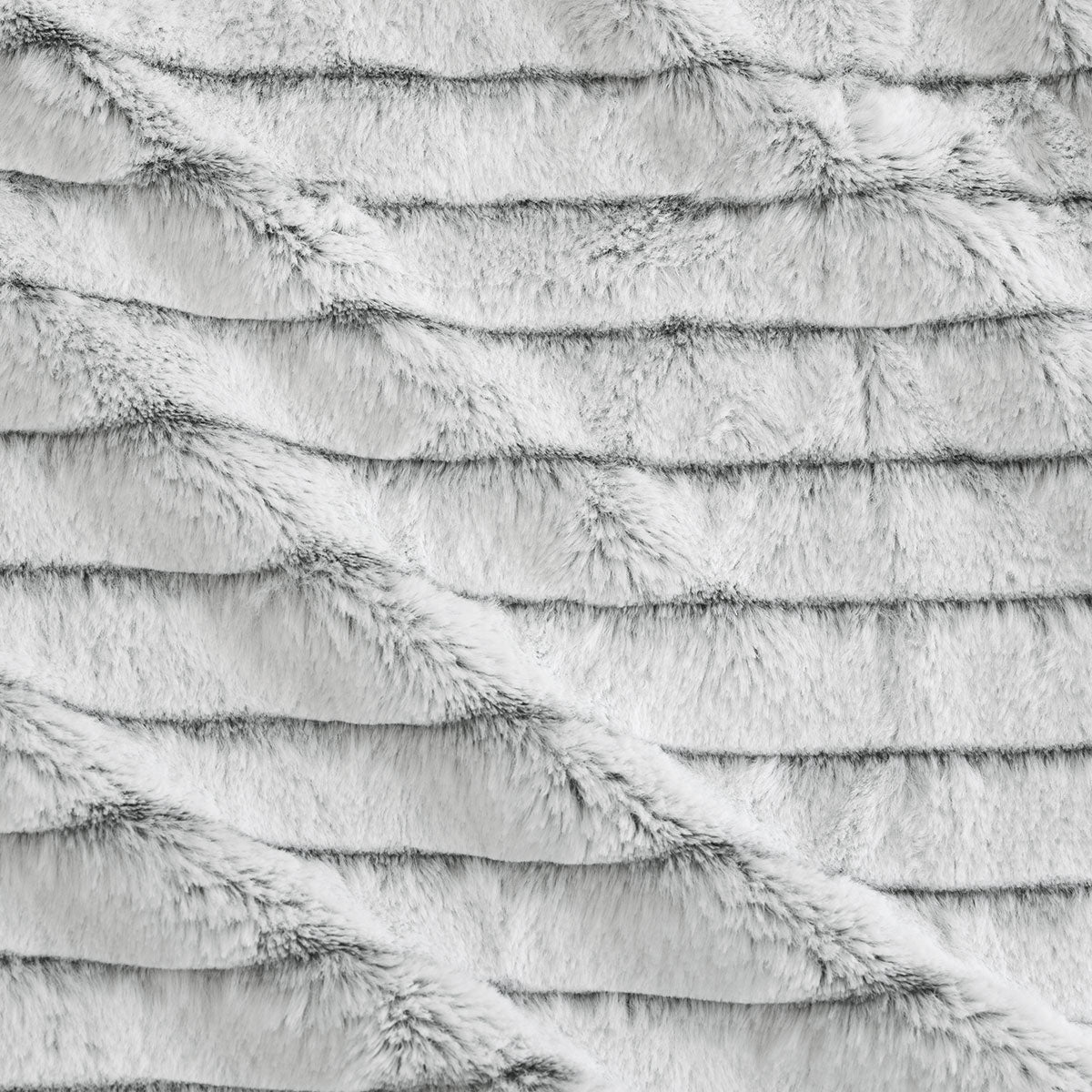 Ardor Striped Faux Fur Grey Super Soft Quilt Cover Set King - NuSea