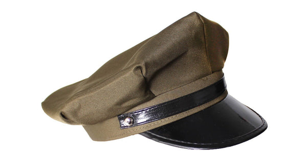 Army General WW2 US Air Corps Officer Crusher Party Costume Hat Cap in Military Green - NuSea