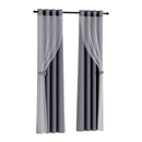 Artiss 2X 132x160cm Blockout Sheer Curtains Charcoal - NuSea