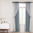 Artiss 2X 132x160cm Blockout Sheer Curtains Light Grey - NuSea