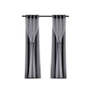 Artiss 2X 132x242cm Blockout Sheer Curtains Charcoal - NuSea