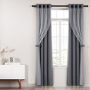 Artiss 2X 132x274cm Blockout Sheer Curtains Charcoal - NuSea