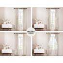 Artiss 2X 132x304cm Blockout Sheer Curtains Beige - NuSea