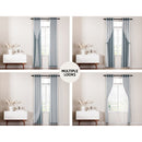 Artiss 2X 132x304cm Blockout Sheer Curtains Light Grey - NuSea