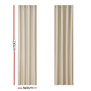 Artiss 2X Blockout Curtains Eyelet 140x230cm Beige - NuSea