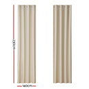 Artiss 2X Blockout Curtains Eyelet 140x230cm Beige - NuSea