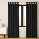 Artiss 2X Blockout Curtains Eyelet 140x230cm Black - NuSea