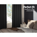 Artiss 2X Blockout Curtains Eyelet 140x230cm Black - NuSea