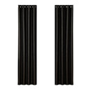 Artiss 2X Blockout Curtains Eyelet 140x230cm Black Shine - NuSea