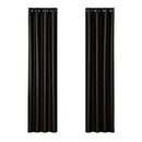 Artiss 2X Blockout Curtains Eyelet 140x230cm Black Shine - NuSea