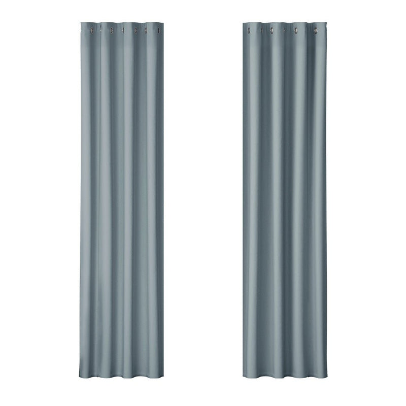 Artiss 2X Blockout Curtains Eyelet 140x230cm Grey - NuSea