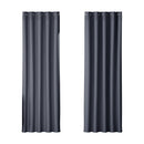 Artiss 2X Blockout Curtains Eyelet 180x213cm Charcoal - NuSea