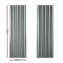 Artiss 2X Blockout Curtains Eyelet 180x213cm Grey Shine - NuSea