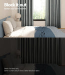 Artiss 2X Blockout Curtains Eyelet 180x213cm Grey Shine - NuSea