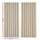 Artiss 2X Blockout Curtains Eyelet 240x230cm Beige - NuSea