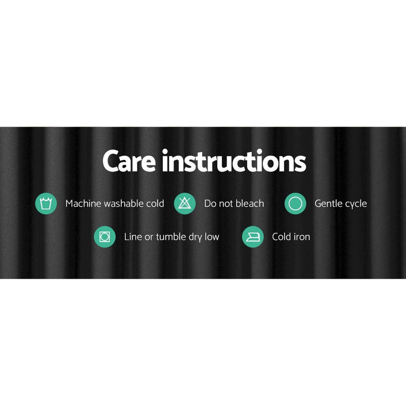 Artiss 2X Blockout Curtains Eyelet 240x230cm Black - NuSea