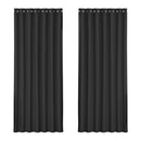 Artiss 2X Blockout Curtains Eyelet 240x230cm Black - NuSea