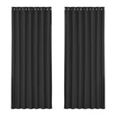 Artiss 2X Blockout Curtains Eyelet 240x230cm Black - NuSea