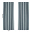Artiss 2X Blockout Curtains Eyelet 240x230cm Grey - NuSea