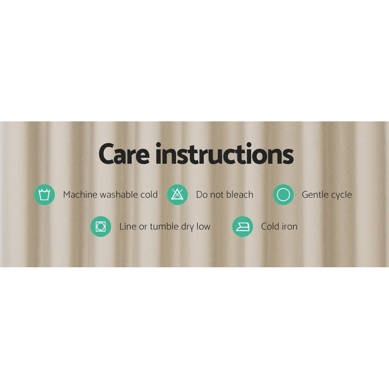 Artiss 2X Blockout Curtains Eyelet 300x230cm Beige - NuSea