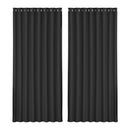 Artiss 2X Blockout Curtains Eyelet 300x230cm Black - NuSea