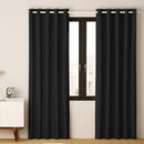 Artiss 2X Blockout Curtains Eyelet 300x230cm Black - NuSea