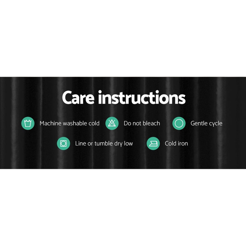 Artiss 2X Blockout Curtains Eyelet 300x230cm Black Shine - NuSea