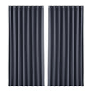Artiss 2X Blockout Curtains Eyelet 300x230cm Charcoal - NuSea