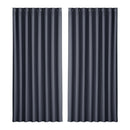 Artiss 2X Blockout Curtains Eyelet 300x230cm Charcoal - NuSea