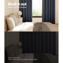 Artiss 2X Blockout Curtains Eyelet 300x230cm Charcoal - NuSea
