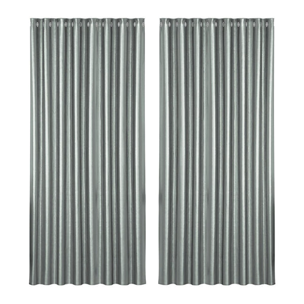 Artiss 2X Blockout Curtains Eyelet 300x230cm Grey Shine - NuSea