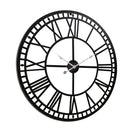 Artiss 60cm Wall Clock Large Roman Numerals Metal Black - NuSea