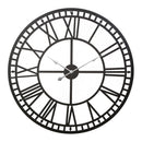 Artiss 60cm Wall Clock Large Roman Numerals Metal Black - NuSea