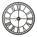 Artiss 60cm Wall Clock Large Roman Numerals Metal Black - NuSea