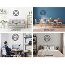 Artiss 60cm Wall Clock Large Roman Numerals Metal Black - NuSea